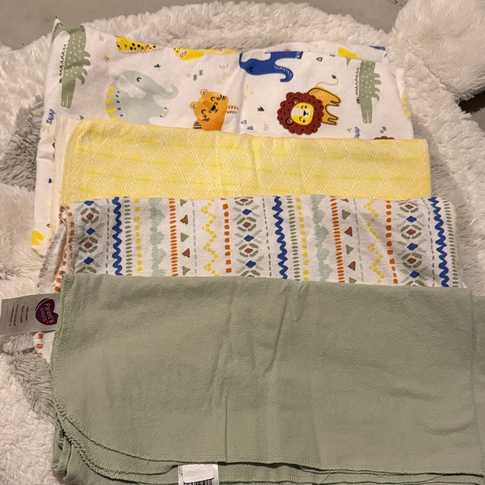 Animal Print and Patterned Kids blanket set